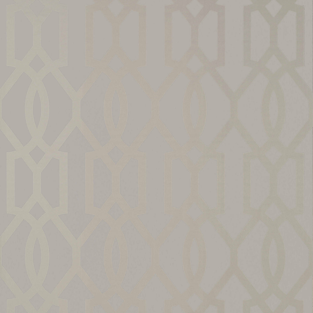 DOWNING GATE - Metallic Silver on Grey by Thibaut Wallpaper