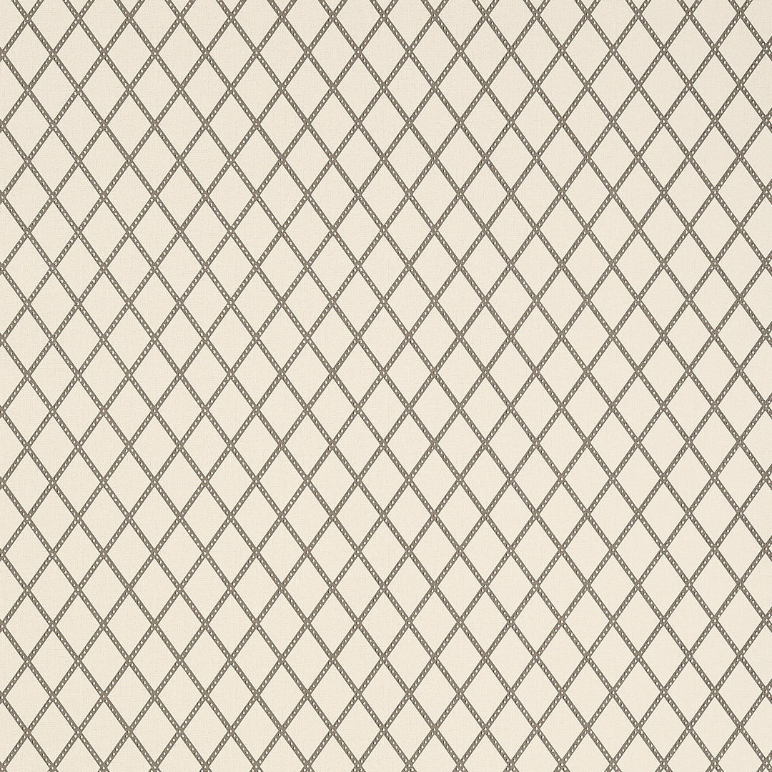 HARTMANN TRELLIS - Charcoal on Off White by Thibaut Wallpaper
