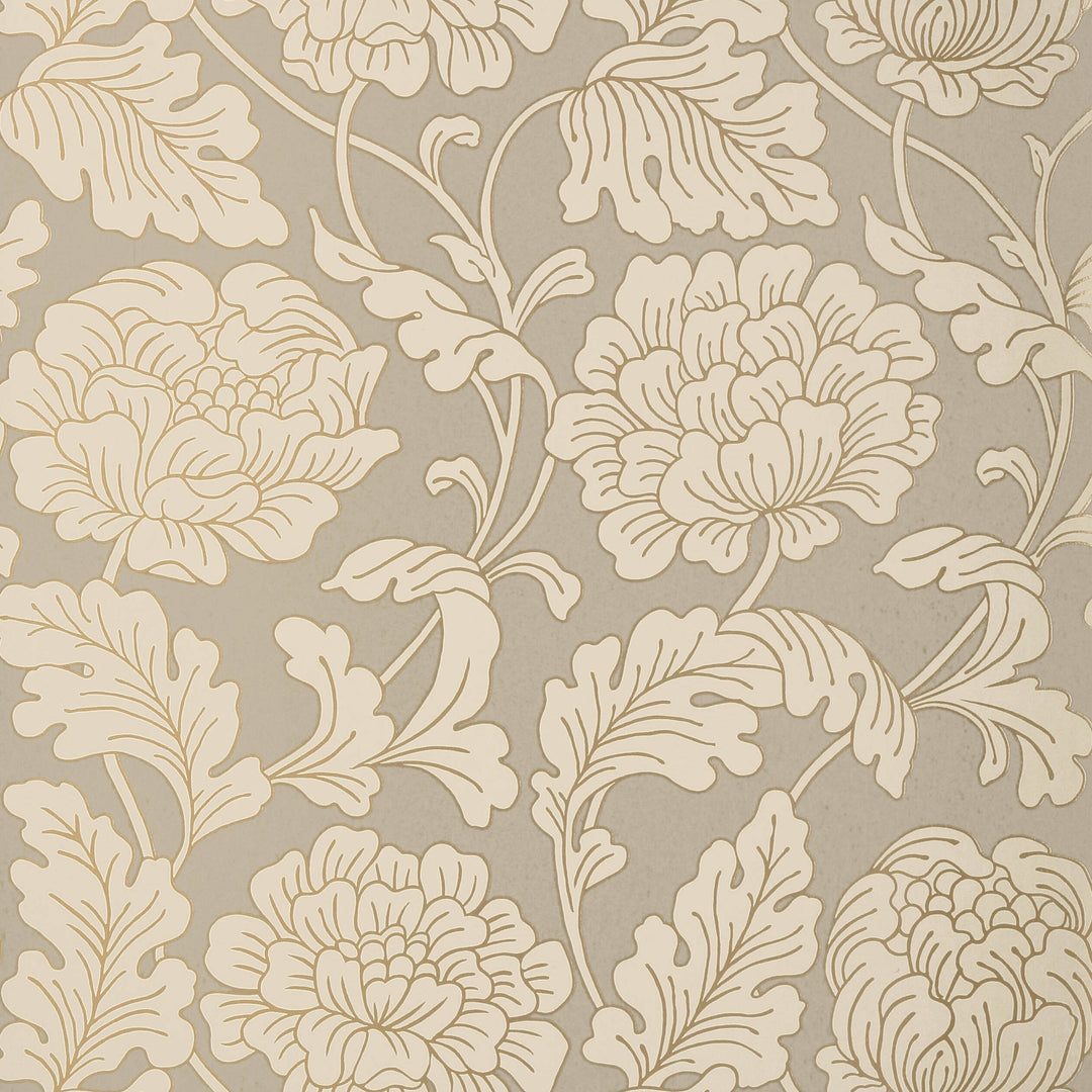 HATHAWAY - Pewter on Putty by Thibaut Wallpaper