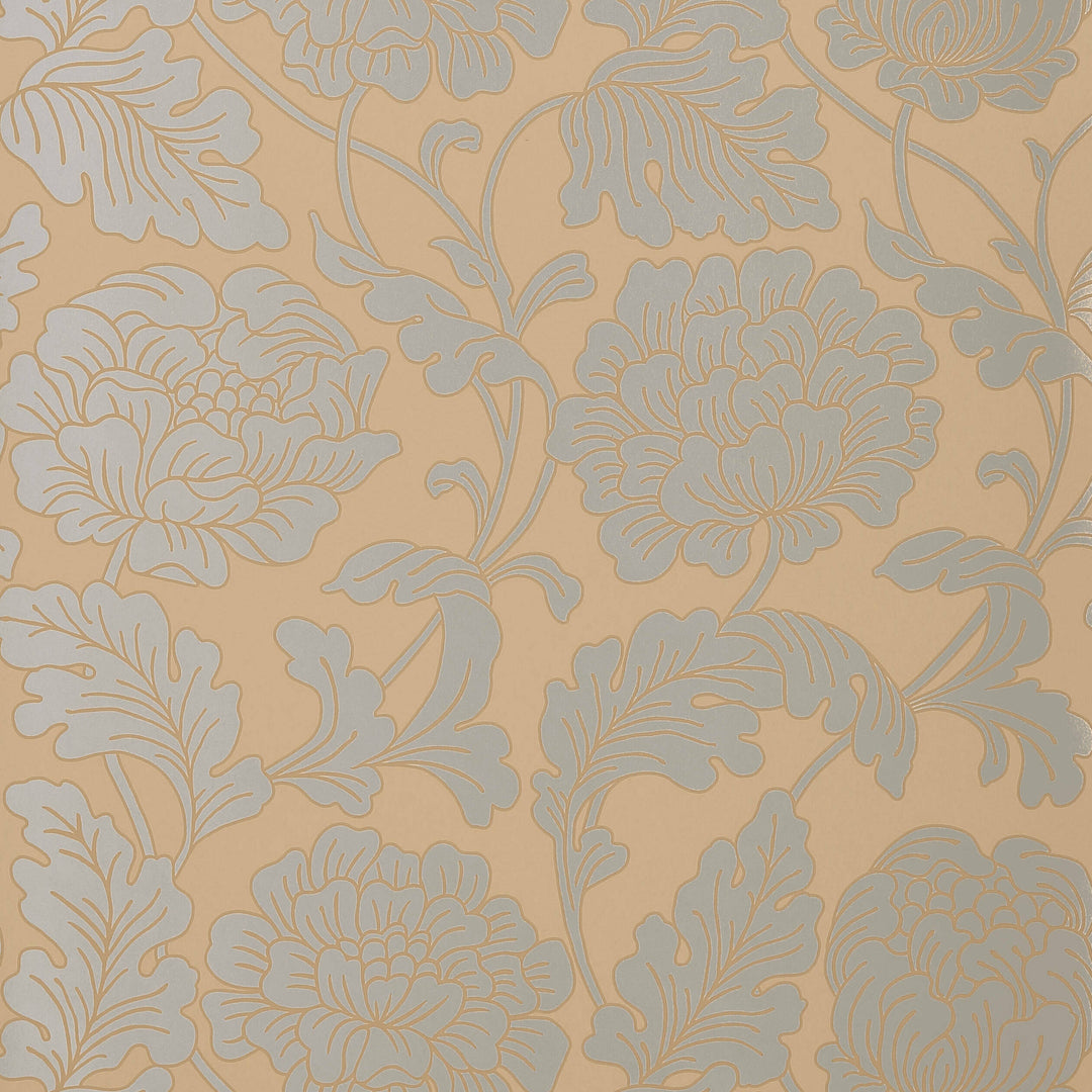 HATHAWAY - Silver on Taupe by Thibaut Wallpaper