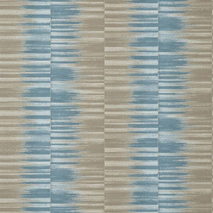 Mekong Stripe Spa Blue and Beige T10092 by Thibaut Wallpaper