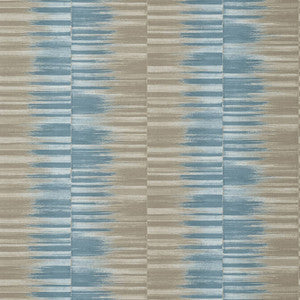 Mekong Stripe Spa Blue and Beige T10092 by Thibaut Wallpaper