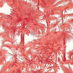Palm Botanical Coral T10105 by Thibaut Wallpaper