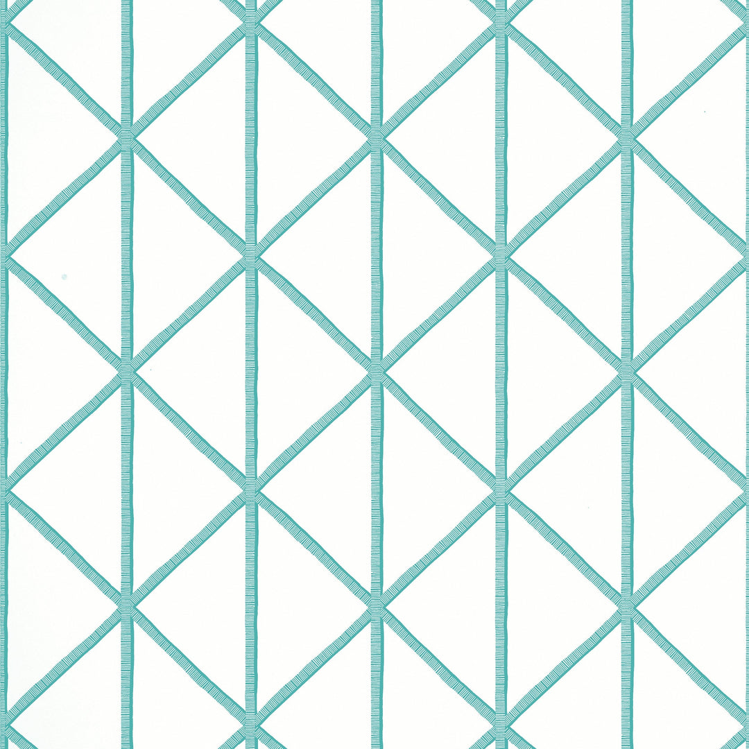 BOX KITE - Turquoise by Thibaut Wallpaper