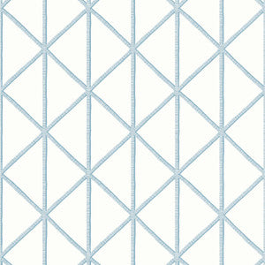Box Kite Spa Blue T10133 by Thibaut Wallpaper