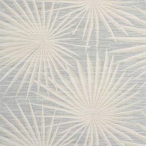 Palm Frond Metallic Silver on Beige T10146 by Thibaut Wallpaper