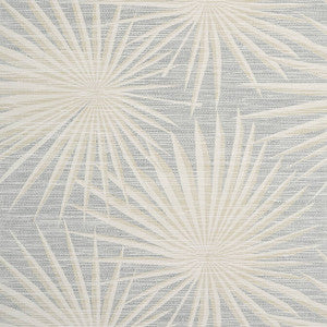 Palm Frond Metallic Silver on Beige T10146 by Thibaut Wallpaper