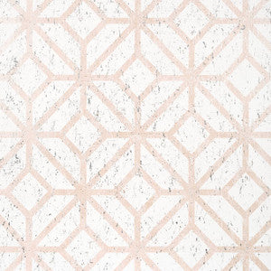 Mamora Trellis Cork White on Metallic Blush T10409 by Thibaut Wallpaper