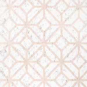 Mamora Trellis Cork White on Metallic Blush T10409 by Thibaut Wallpaper