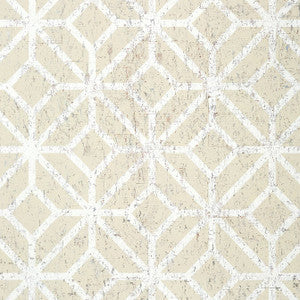 Mamora Trellis Cork Beige on White T10412 By Thibaut Wallpaper