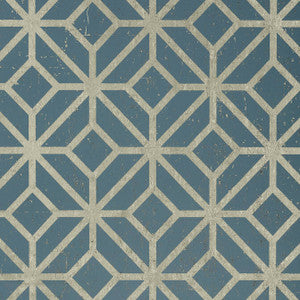 Mamora Trellis Cork Mineral on Metallic Pewter T10415 by Thibaut Wallpaper
