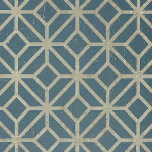 Mamora Trellis Cork Mineral on Metallic Pewter T10415 by Thibaut Wallpaper