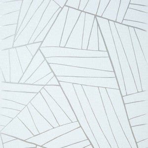 Jordan Metallic Silver on Soft Blue T10439 By Thibaut Wallpaper
