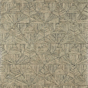 Crystalla Metallic Pewter on Black T10463 by Thibaut Wallpaper