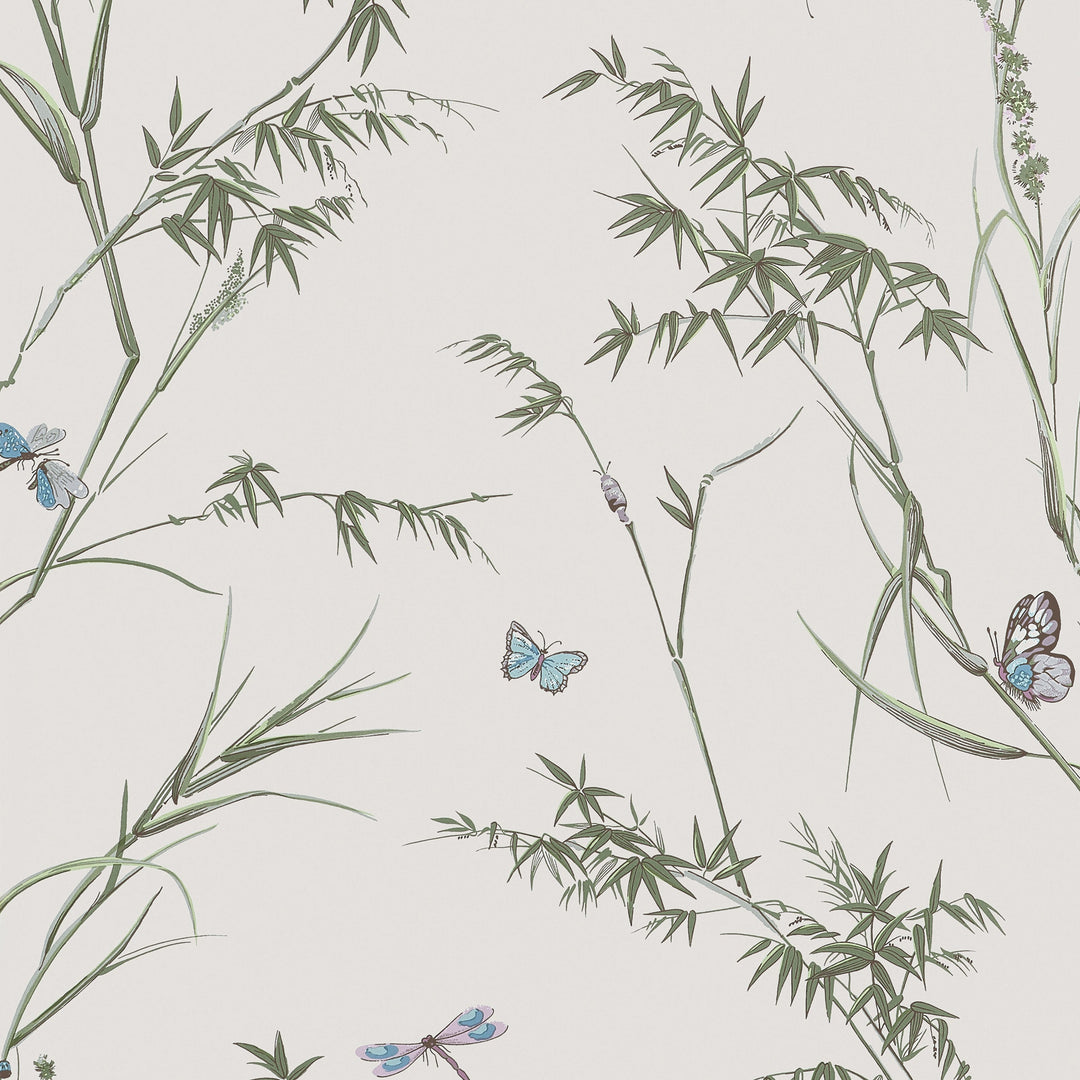 VIRGINIA - Beige and Sage by Thibaut Wallpaper