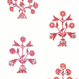Indian Flower Pink T10667 by Thibaut Wallpaper