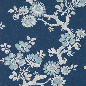 Claudette Navy T10813 by Thibaut Wallpaper