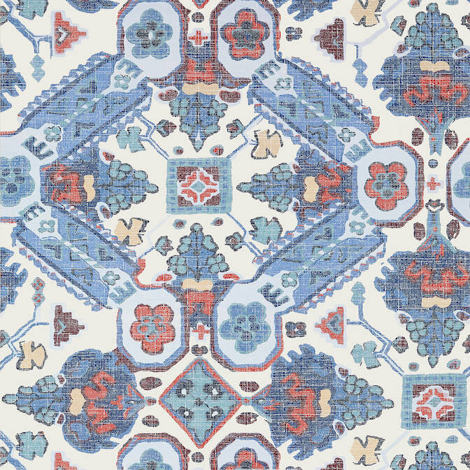 Persian Carpet Blue and White T10824 by Thibaut Wallpaper Thibaut Wallpaper Persian Carpet Blue and White T10824Wallpaper Heritage Wallpaper UNITED STATES </p><p>Repeat: V: 25.25 27 - Fabric Carolina -