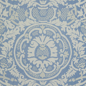 Earl Damask Blue T10837 By Thibaut Wallpaper