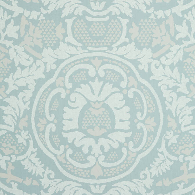 Earl Damask Robin's Egg T10839 by Thibaut Wallpaper Thibaut Wallpaper Earl Damask Robin's Egg T10839Wallpaper Heritage Wallpaper UNITED STATES </p><p>Repeat: V: 25.25 27 - Fabric Carolina -