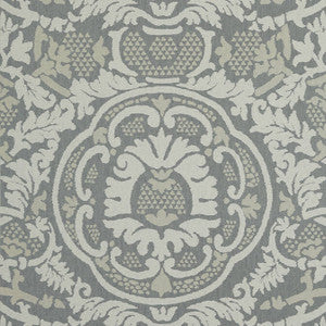 Earl Damask Charcoal T10840 by Thibaut Wallpaper