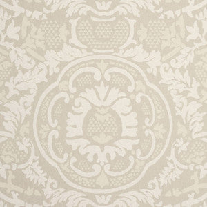 Earl Damask Flax T10841 by Thibaut Wallpaper