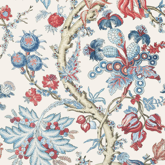 Chatelain Blue and Red T10845 by Thibaut Wallpaper Thibaut Wallpaper Chatelain Blue and Red T10845Wallpaper Heritage Wallpaper UNITED STATES </p><p>Repeat: V: 27 27 - Fabric Carolina -