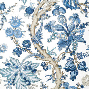 Chatelain Blue and White T10846 by Thibaut Wallpaper