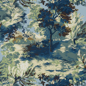 Lincoln Toile Navy and Teal T10867 by Thibaut Wallpaper