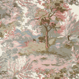 Lincoln Toile Blush T10868 by Thibaut Wallpaper