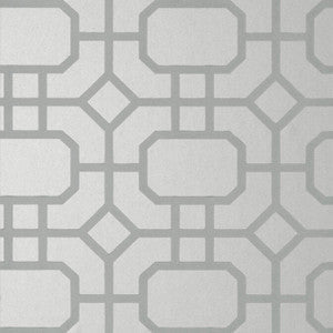 Portier Flock Grey on Silver T11001 By Thibaut Wallpaper
