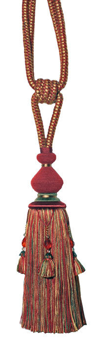 T1113 BEAD TIEBACK CABERNET BEADED TIEBACK by RM CoCo Fabric