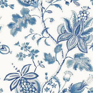 Donegal Blue and White T13004 by Thibaut Wallpaper