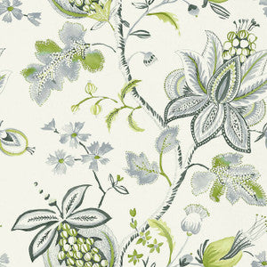 Donegal Green and Grey T13006 by Thibaut Wallpaper