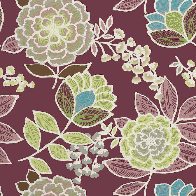 Sulu Plum T13012 by Thibaut Wallpaper Thibaut Wallpaper Sulu Plum T13012Wallpaper Monterey Wallpaper U.S.A. </p><p>Repeat: V: 25.25 27 - Fabric Carolina -
