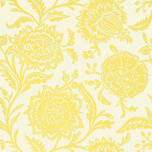 Rivera Yellow on White T13026 by Thibaut Wallpaper