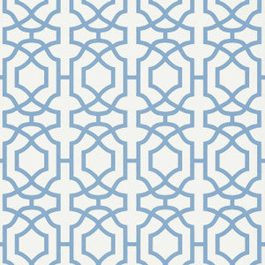 Alston Trellis Blue and White T13029 by Thibaut Wallpaper