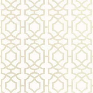 Alston Trellis White Pearl T13032 by Thibaut Wallpaper