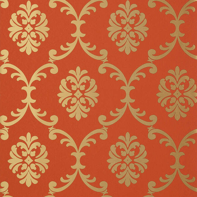 Bastille Coral T13037 by Thibaut Wallpaper Thibaut Wallpaper Bastille Coral T13037Wallpaper Monterey Non Woven Wallpaper U.S.A. </p><p>Repeat: V: 18 27 - Fabric Carolina -