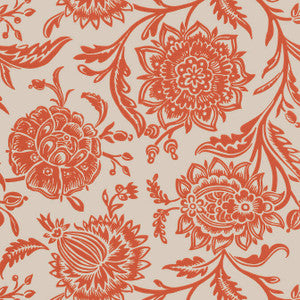 Rivera Coral on Flax T13047 by Thibaut Wallpaper
