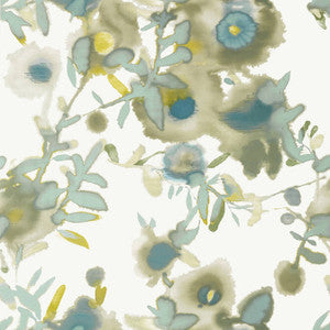 Open Spaces Beige and Teal T13085 by Thibaut Wallpaper