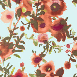Open Spaces Aqua and Coral T13086 by Thibaut Wallpaper
