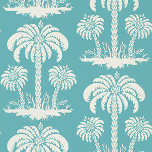 Palm Island Turquoise T13146 by Thibaut Wallpaper