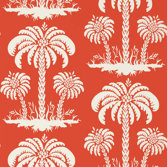Palm Island Coral T13147 by Thibaut Wallpaper Thibaut Wallpaper Palm Island Coral T13147Wallpaper Summer House Non Woven Wallpaper UNITED KINGDOM </p><p>Repeat: V: 18 27 - Fabric Carolina -
