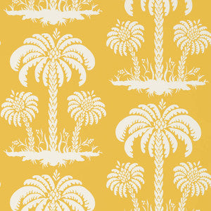 Palm Island Yellow T13148 by Thibaut Wallpaper