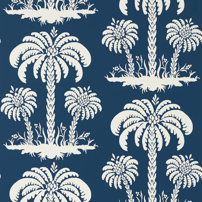 Palm Island Navy T13149 by Thibaut Wallpaper Thibaut Wallpaper Palm Island Navy T13149Wallpaper Summer House Non Woven Wallpaper UNITED KINGDOM </p><p>Repeat: V: 18 27 - Fabric Carolina -