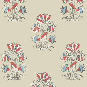 Lily Flower Beige and Sunbaked T13206 by Thibaut Wallpaper