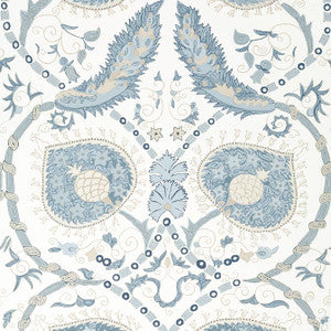 Lewis Spa Blue T13215 by Thibaut Wallpaper