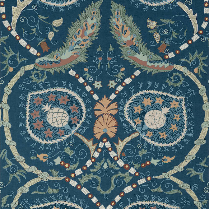 Lewis Navy and Teal T13217 by Thibaut Wallpaper Thibaut Wallpaper Lewis Navy and Teal T13217Wallpaper Mesa Non Woven Wallpaper UNITED STATES </p><p>Repeat: V: 48.5 27 - Fabric Carolina -