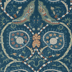Lewis Navy and Teal T13217 by Thibaut Wallpaper